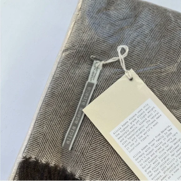 Alicia Adams Alpaca Herringbone Throw NEW